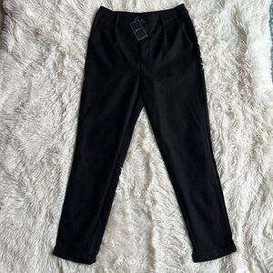 NWT Milumia Black Faux Suede Cuffed Pants Size Medium